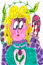 Pretty Woman Doodle Art, 4 X 6